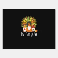 Fall Gnomes With Autumn Pumpkin It’s Fall Y’all Sign
