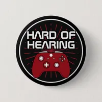 Hard of Hearing Black Red Gamer Controller Button