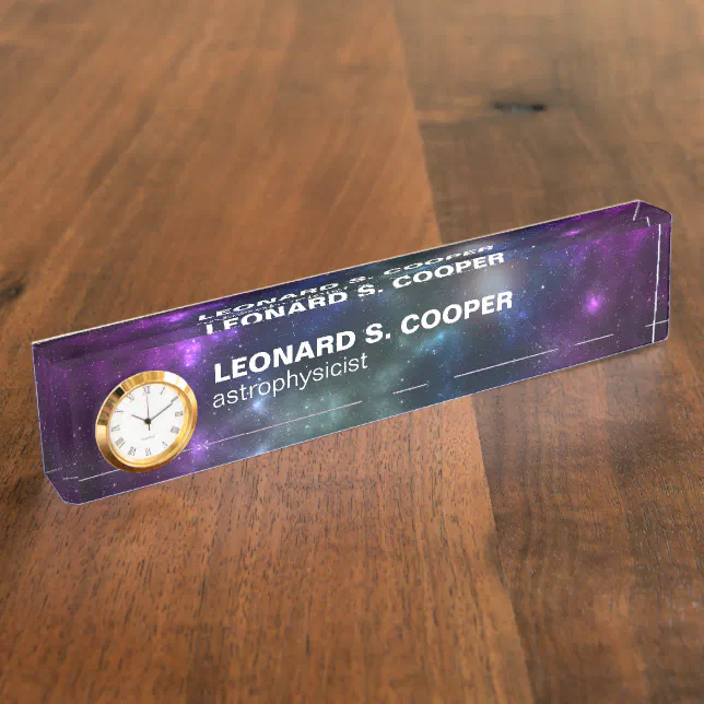 Starfield with Multicolored Cosmic Dust Desk Name Plate