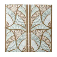 Mediterranean Cocoa & Mint Mosaic Pattern  Ceramic Tile
