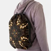 Mysteriana Dark Geometry Mandala Drawstring Bag