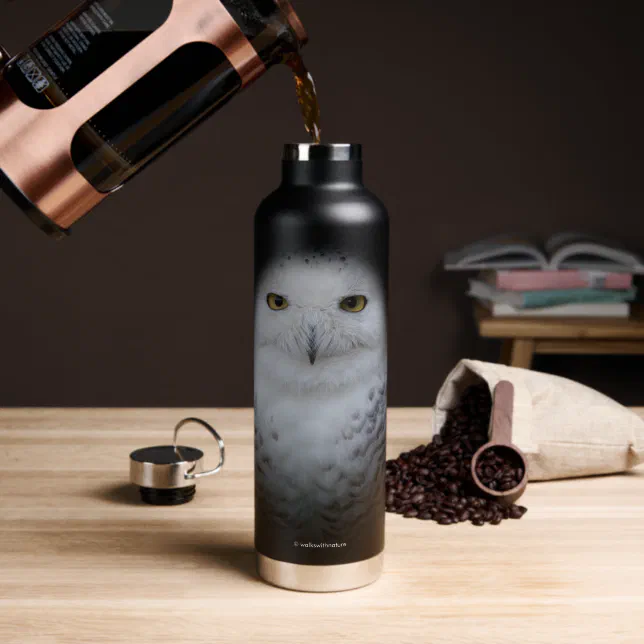 Beautiful, Dreamy and Serene Snowy Owl Water Bottle