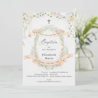 Elegant Spring Summer Wildflower Floral Baptism Invitation