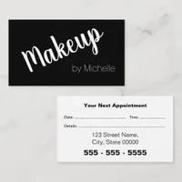 Makeup Artist Black White Appointment Card