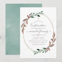 Watercolor Rustic Greenery Winter Confirmation Invitation