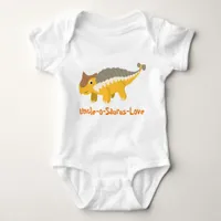 Uncle-o-Saurus-Love: Adorable Dino Delight Baby Bodysuit