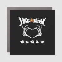 Skeleton Hand With Halloween Theme Dark Seasonal Car Magnet