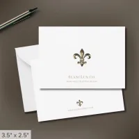 Elegant Fleur-de-lis Logo White Note Cards