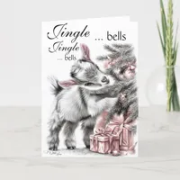 Jingle Bells  -  Baby Goat Christmas Holiday Card