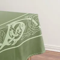 Celtic Knotwork Fish in Green Tablecloth