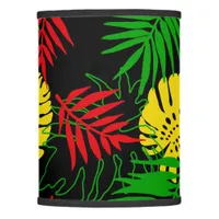 Rasta Red Yellow Green Tropical Palm Print Lamp Shade
