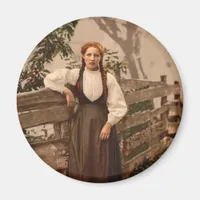 A girl of Voss, Hardanger Fjord, Norway Magnet