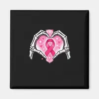 Breast Cancer Skeleton Hand Heart Sign Ribbon Awar Magnet