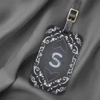 Elegant Baroque Luxury Chic Black & Silver Border