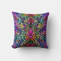 Rainbow Abstract  Print Throw Pillow