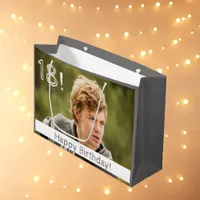 18th birthday custom photo boy guy large gift bag