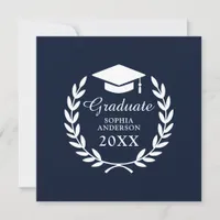 Elegant Navy Blue Personalized Thank You Card