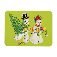 Retro Snowmen Magnet