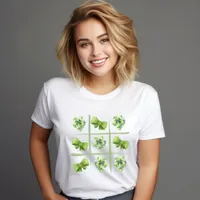 Watercolor Shamrock Coquette Bows St Patricks Day T-Shirt