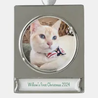 Custom Cat Photo First Christmas 2024 Ornament