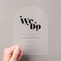 Decorative Modern Wedding ID887 Acrylic Invitations