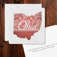 Greetings from Ohio Stitched Look Christmas  Holiday Card