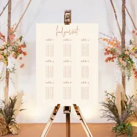 Boho 9 Table Cream Wedding Seating Chart Foam Board