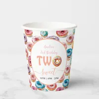 Two Sweet Donuts 2nd Birthday party Paper Cups