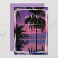 Wedding Rose Gold | Exotic Tropical Night Beach Invitation