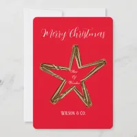 Star of Wonder Red Custom Business Christmas Holiday Card