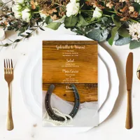 Horseshoe and Pearls Country Barn Wedding Menu
