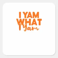 I Yam What I Yam Sweet Potato Thanksgiving Couple  Square Sticker