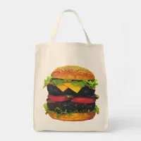 Double Deluxe Hamburger with Cheese Tote Bag