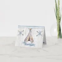 Thank You | Boy Baby Blue Shower Boho Chic Teepee Note Card