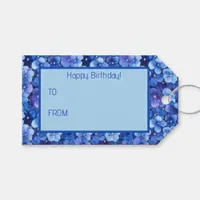 Watercolor Style Pansies Blue Purple Floral Print Gift Tags