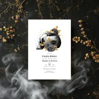 Vintage Gothic Skull and Floral Couples Shower Invitation