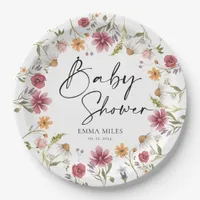 Wildflower Baby Shower Paper Plates