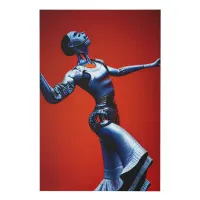 Robot Cyborg passionately dancing Flamenco Faux Canvas Print