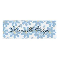 Blue Floral Pattern - Personalized Name Tag