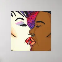 Romantic Kiss | Interracial Romance  Canvas Print