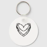 Skeleton Hands Heart Sign Retro Halloween Costume  Keychain