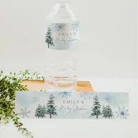 Blue Winter Water Labels for Baby Shower