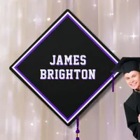 Name in Purple  Graduation Cap Topper