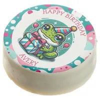 Personalized Happy Birthday Frog Themed   Chocolate Covered Oreo