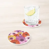 Colorful Medley of African Daisies Flowers Coaster