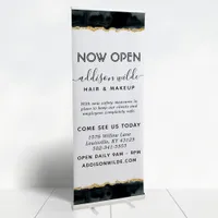 Black And Gold Watercolor Business Retractable Banner