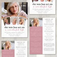 Modern Photo Collage Funeral Order of Service Announcement