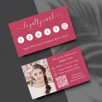 Magenta QR code photo business loyalty card