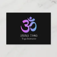 *~* So Modern Elegant Yoga Instructor Om Symbol Business Card