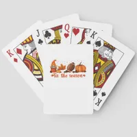Tis The Season Fall Gnome Football Design Poker Cards
